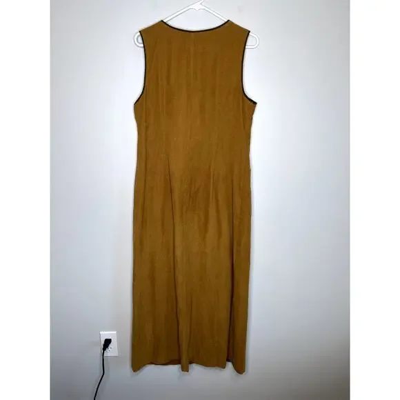 Orvis Brown Sleeveless Button-Down Dress - Picture 6 of 6